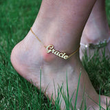 Arabic Letter Name Anklets for Women Stainless Steel Ankle Bracelet