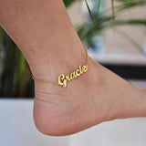 Arabic Letter Name Anklets for Women Stainless Steel Ankle Bracelet