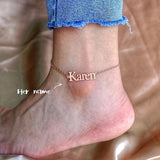 Arabic Letter Name Anklets for Women Stainless Steel Ankle Bracelet