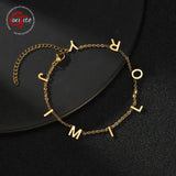 Goxijite Personalized Stainless Steel Letter Anklet
