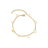 Goxijite Personalized Stainless Steel Letter Anklet