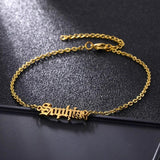 Ancient English Font Name Anklets for Women