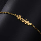 Ancient English Font Name Anklets for Women