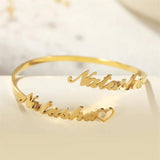 Personalized Stainless Steel Bangle with Heart Bracelet for Couples