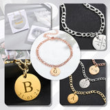 Women A-Z Initial Anklet Stainless Steel Beaded Chain Bracelet