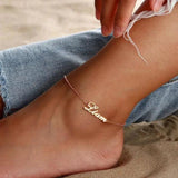 Personalized Name Anklets for Women Girl Stainless Steel Adjustable Anklet