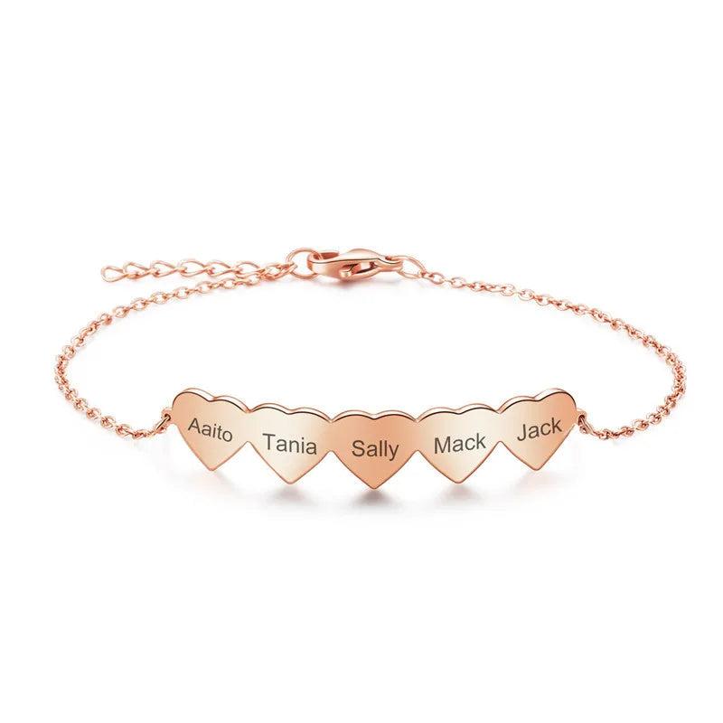 Custom Heart Beach Anklet Stainless Steel Personalized Name Jewelry