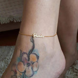 Custom Stainless Steel Name Anklet for Women