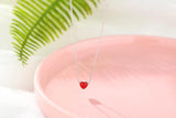 925 Silver Red Heart Necklace Pendant Women