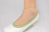 VishowCo Name Anklet Personalized Stainless Steel Foot Chain Nameplate Anklet