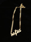 VishowCo Name Anklet Personalized Stainless Steel Foot Chain Nameplate Anklet