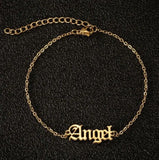 VishowCo Name Anklet Stainless Steel Personalized Nameplate Ankle Summer Jewelry