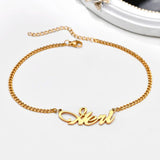 Stainless Steel Name Ankle Bracelets for Women