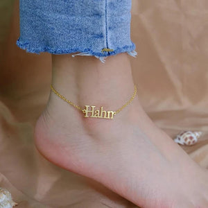 Personalized Stainless Steel Anklet Name Pendant Jewelry