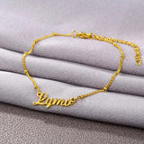 Stainless Steel Letter Beaded Anklets Women's Foot Chain