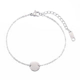 Personalized Stainless Steel Anklet with Round Pendant