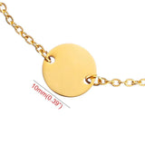 Personalized Stainless Steel Anklet with Round Pendant