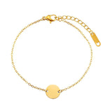 Personalized Stainless Steel Anklet with Round Pendant