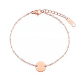 Personalized Stainless Steel Anklet with Round Pendant