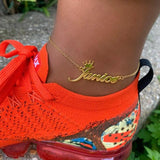 Personalized Crown Heart Name Anklet