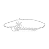 Personalized Crown Heart Name Anklet