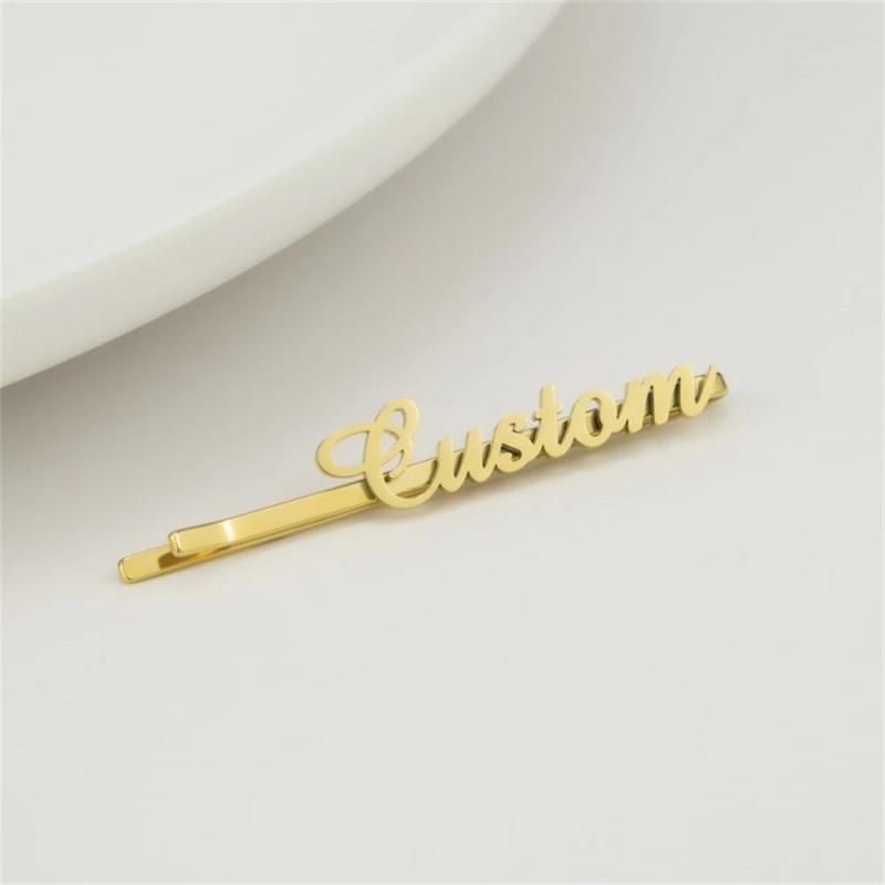Stainless Steel Personalized Letter Hair Clip Hairpin