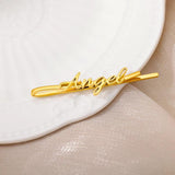 Personalized Letter Hairpin Stainless Steel Head Jewelry
