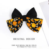 Japanese Floral Bow Barrettes Satin Patchwork Retro Headband