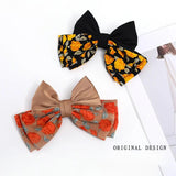 Japanese Floral Bow Barrettes Satin Patchwork Retro Headband