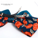 Japanese Floral Bow Barrettes Satin Patchwork Retro Headband