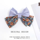 Japanese Floral Bow Barrettes Satin Patchwork Retro Headband