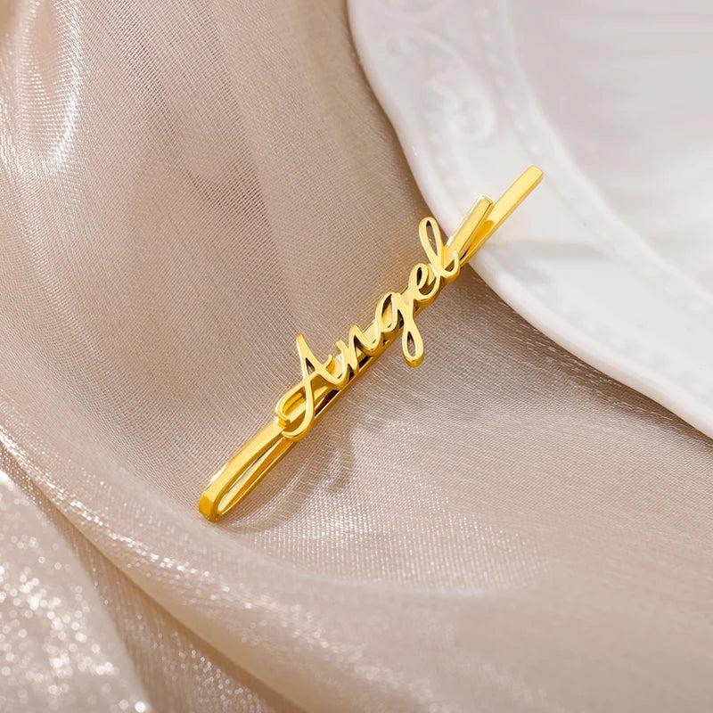 Letter Name Hair Clips For Women Stainless Steel Hairgrips