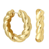 Retro Twisted Hoop Earrings for Women Men Piercing Round Earings