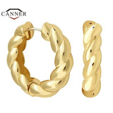 Retro Twisted Hoop Earrings for Women Men Piercing Round Earings