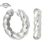 Retro Twisted Hoop Earrings for Women Men Piercing Round Earings