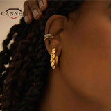 Retro Twisted Hoop Earrings for Women Men Piercing Round Earings