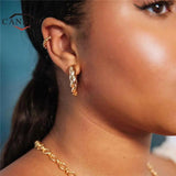 Retro Twisted Hoop Earrings for Women Men Piercing Round Earings