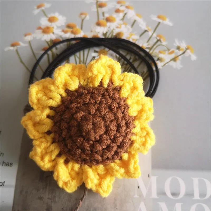 Sunflower Hair Rope Headdress Crocheted Hair Accessories