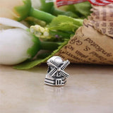 925 Silver Pink Zirconia Mom Butterfly Charm Bead for Bracelet DIY Jewelry