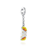 925 Silver Whisk Egg Chicken Beer Charm DIY Beads Pendant Bracelet