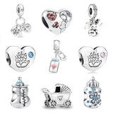 925 Silver Boy Girl Palm Charm Bead Bracelet Jewelry