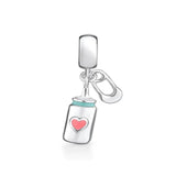 925 Silver Boy Girl Palm Charm Bead Bracelet Jewelry