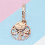 925 Silver Family Tree Pendant DIY Charms for Bracelet