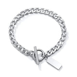 Men's Cuban Chain Bracelet Stainless Steel Toggle Clasp