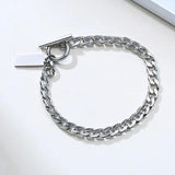Men's Cuban Chain Bracelet Stainless Steel Toggle Clasp