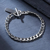 Men's Cuban Chain Bracelet Stainless Steel Toggle Clasp