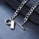 Men's Cuban Chain Bracelet Stainless Steel Toggle Clasp