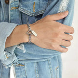 Men's Cuban Chain Bracelet Stainless Steel Toggle Clasp