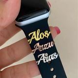 Personalized Name Silicone Watch Band Charm for Smart Watch