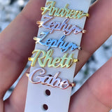 Personalized Name Silicone Watch Band Charm for Smart Watch